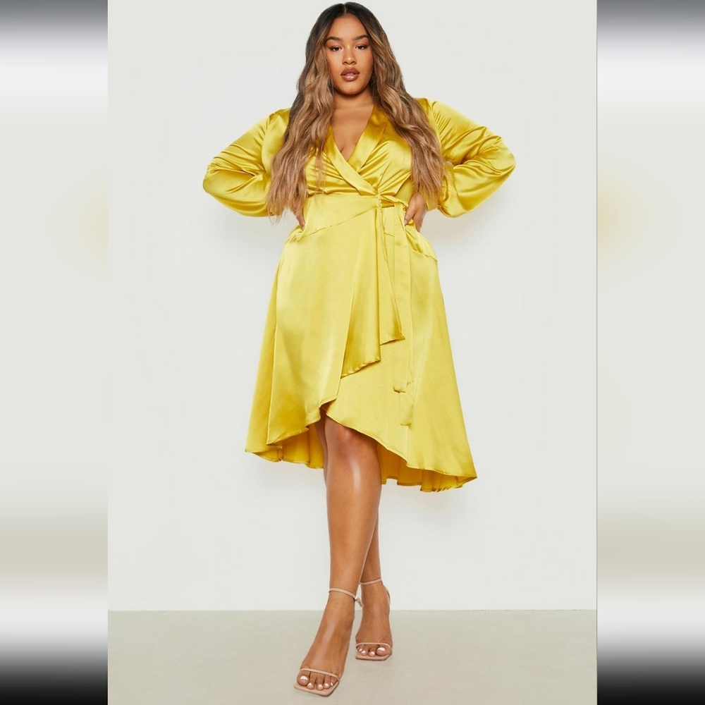 Satin Wrap Dress